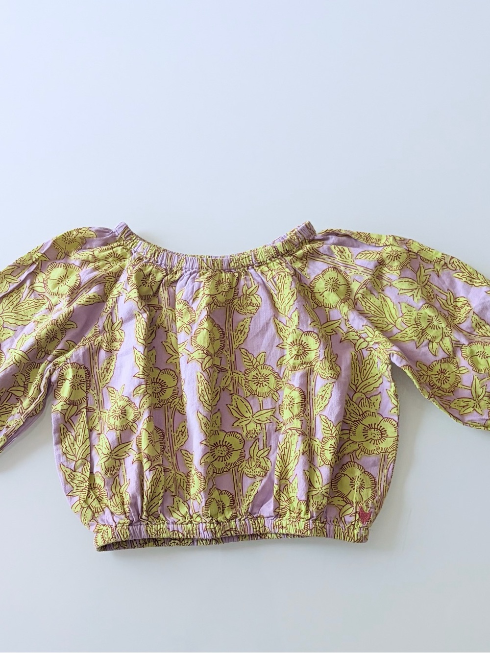 Pink Chicken Lavender & Yellow Floral Off-Shoulder Top Sz 4